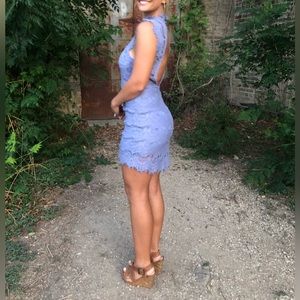 Free People Periwinkle Lace Dress, Open Back